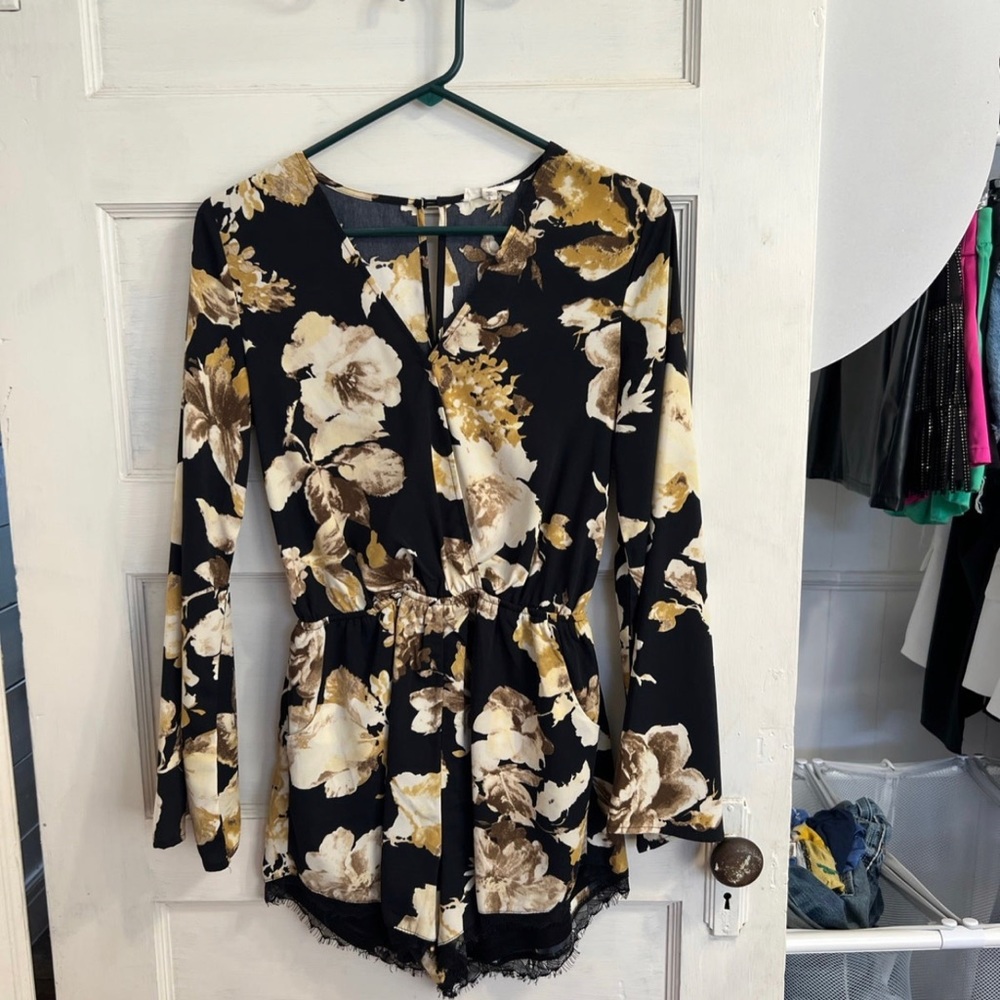 Black Floral Romper